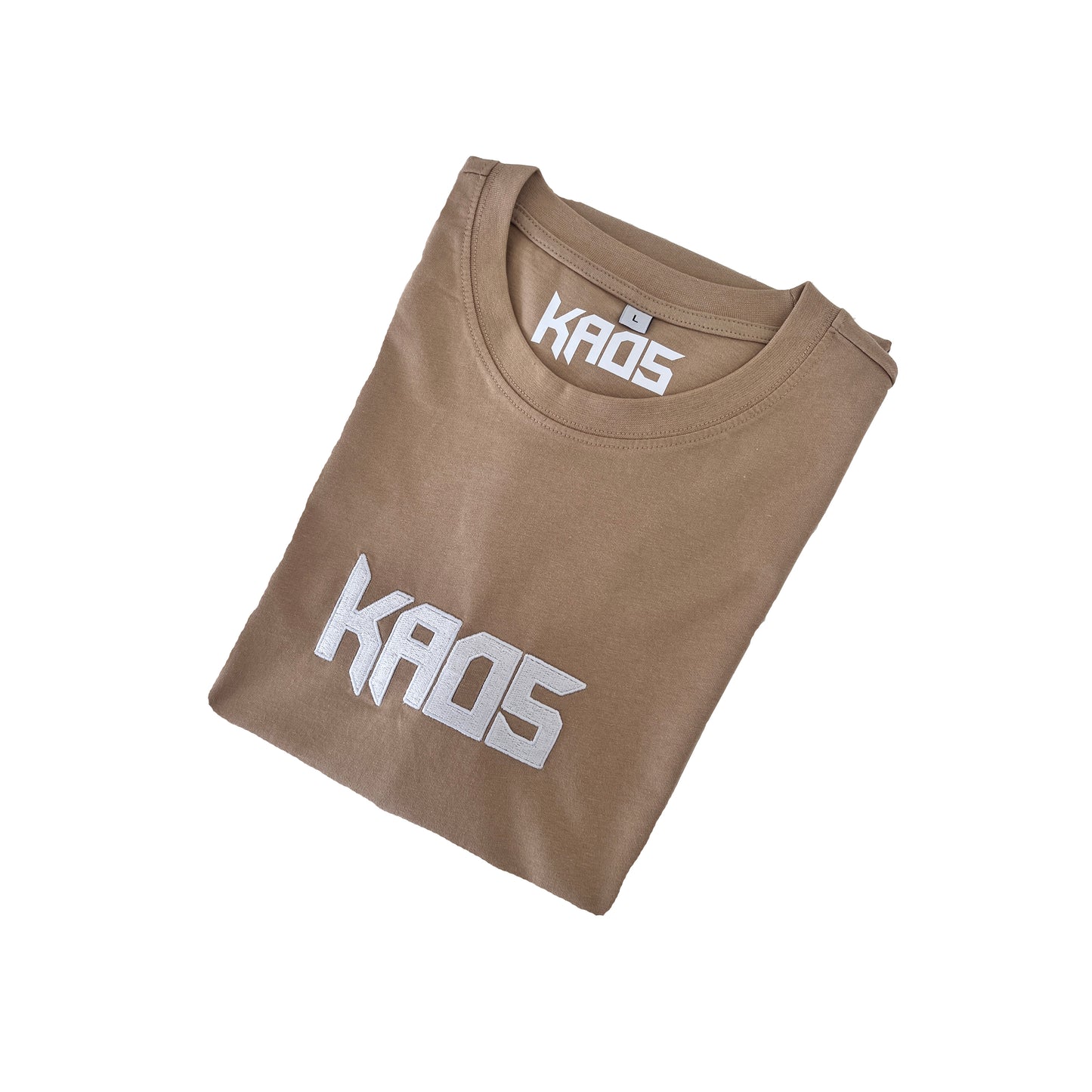 Kaos Premium geborduurd T-shirt (nat zand)